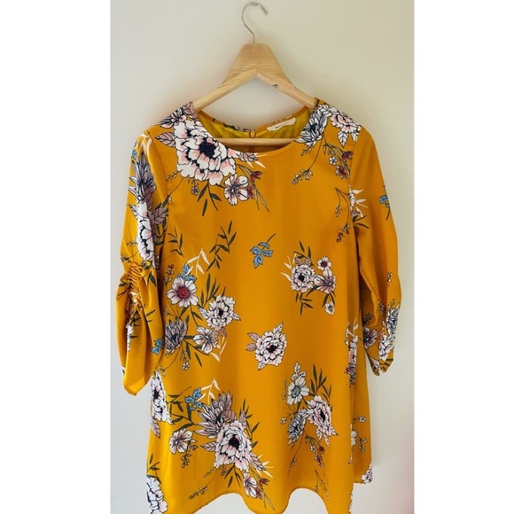 Yellow Floral Tunic Dress - Picture 3 of 6